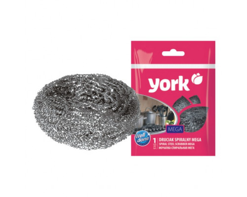 Губка для посуды стальная МЕГА спиральная 0203 York