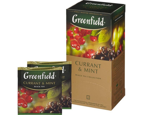 Чай Гринфилд 25 пакетиков Currant&Mint