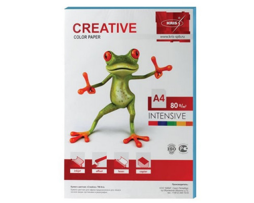 Бумага цветная А4 80г/м2 100л intensive CREATIVE