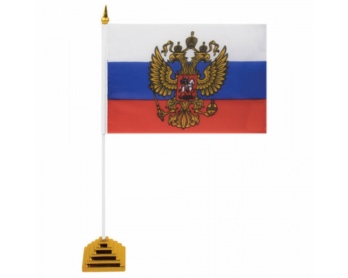 Флаг России настольный с гербом Спейс